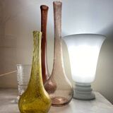 Lamoe tulipe en opaline, câble tissu neuf