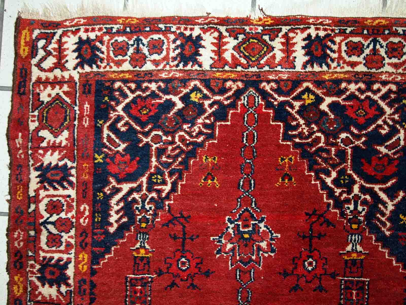Old turkish carpet anatolian handmade 79cm x 112cm 1940s, 1c563