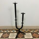 Brutalist wrought iron candlestick from the 70s
