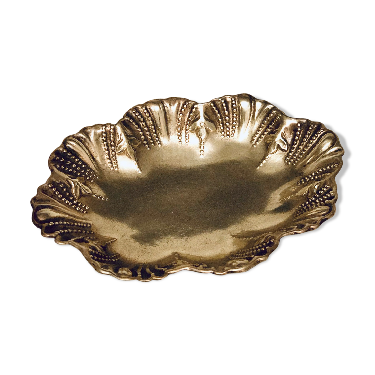 Empty oval brass pocket