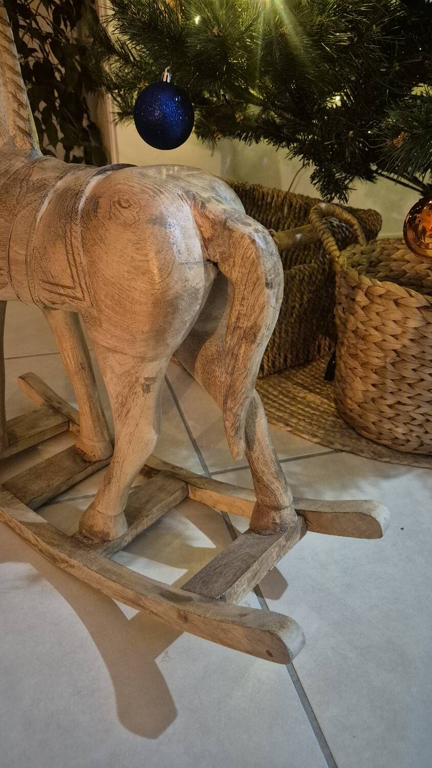 Handcrafted vintage rocking horse