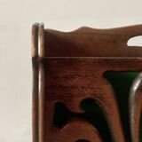 Vintage carved wooden magazine rack