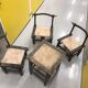 Table and 3 small African chairs set