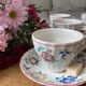 Lot de 6 tasses à thé anglaises  en porcelaine fleuri