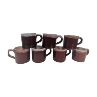 7 coffee cups made of sandstone