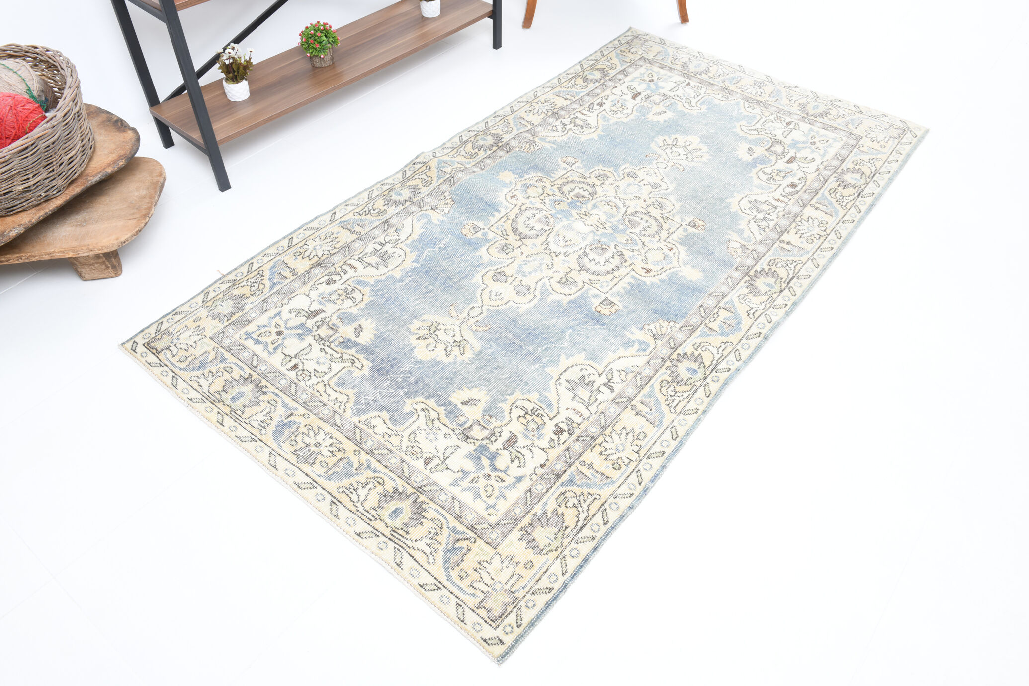 Classic soft blue carpets 216x117cm