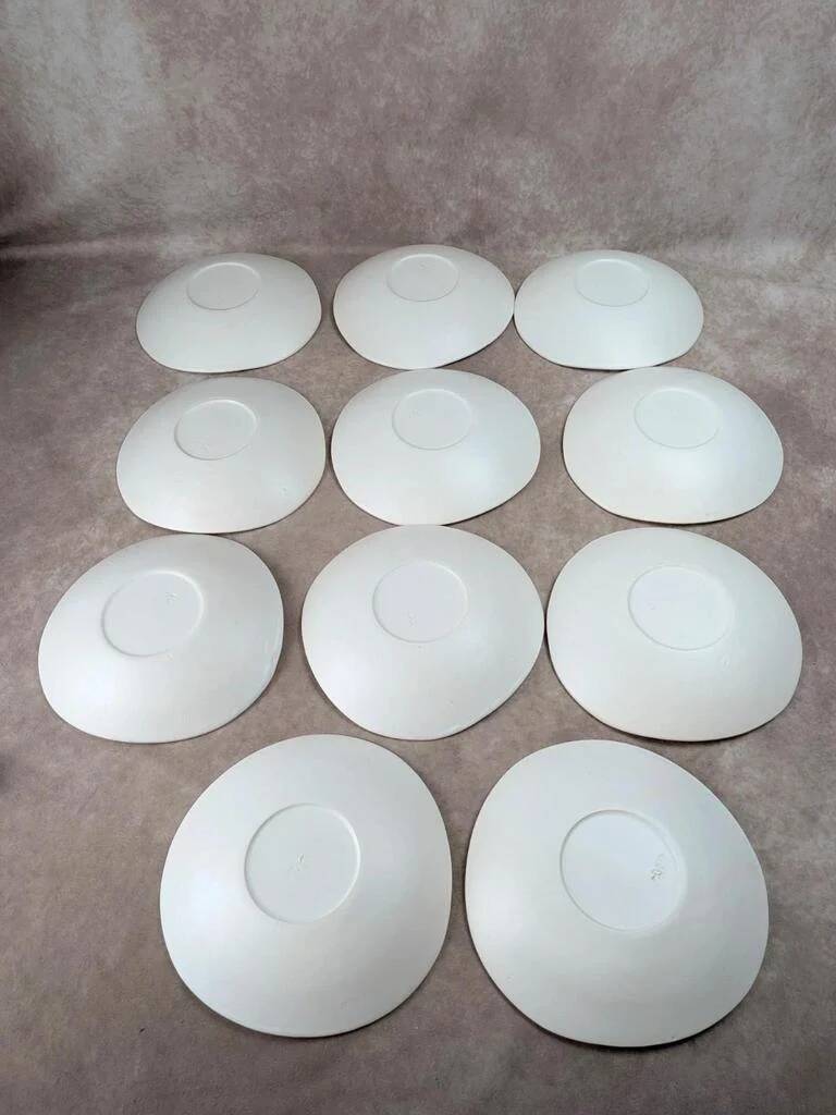 Set of 11 vintage dessert plates from Niderviller – 1970s – Capron Vallauris style