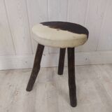 Brutalist cowhide stool