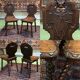 Pair of low 19th oak chairs