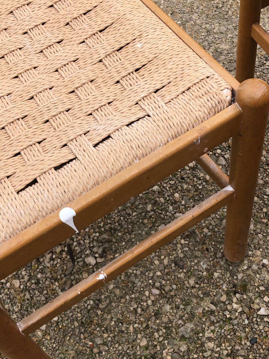 Set of 4 solid vintage brutalist chairs