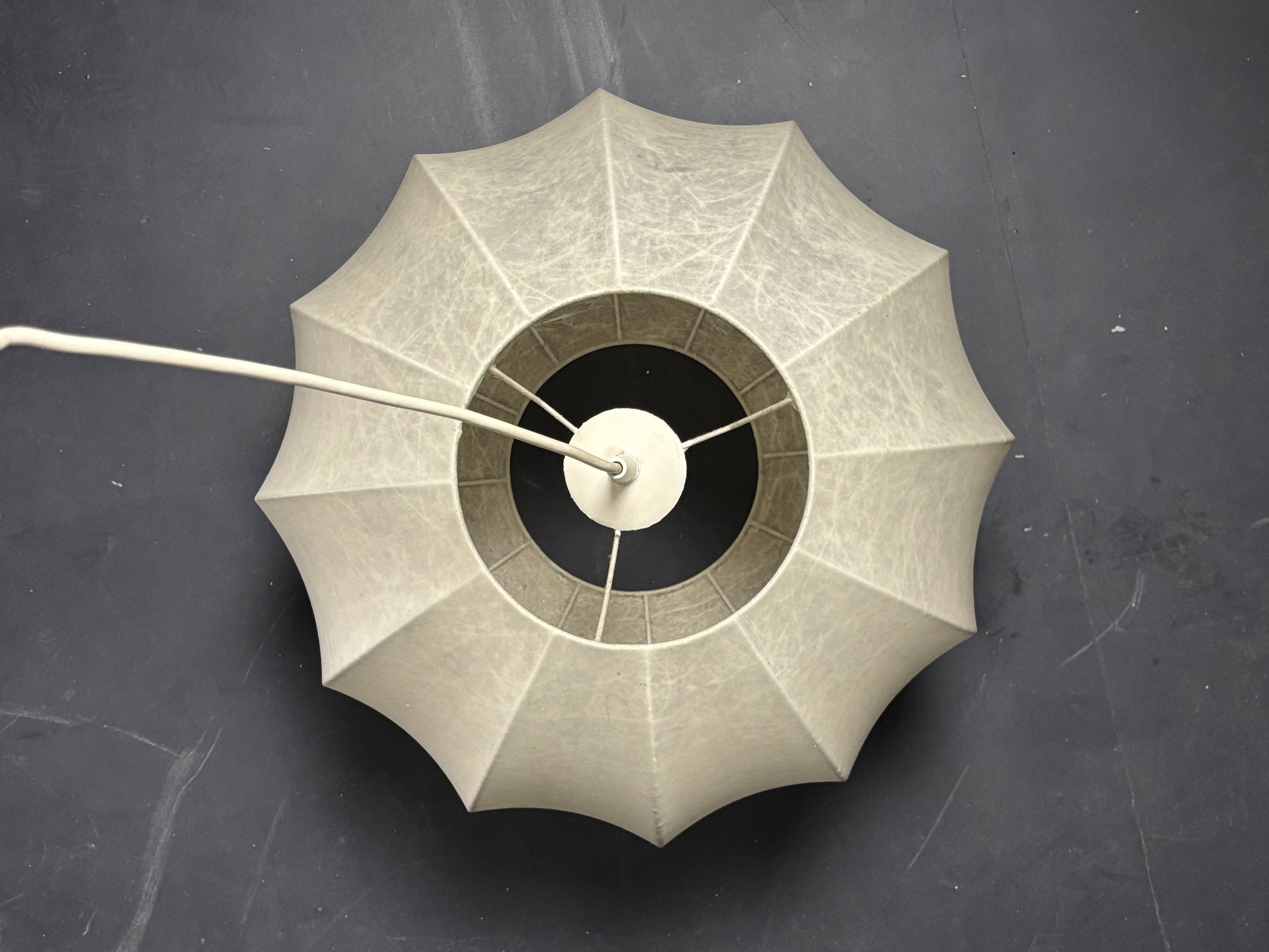 Midcentury space age cocoon hanging pendant ceiling lamp, 1960s