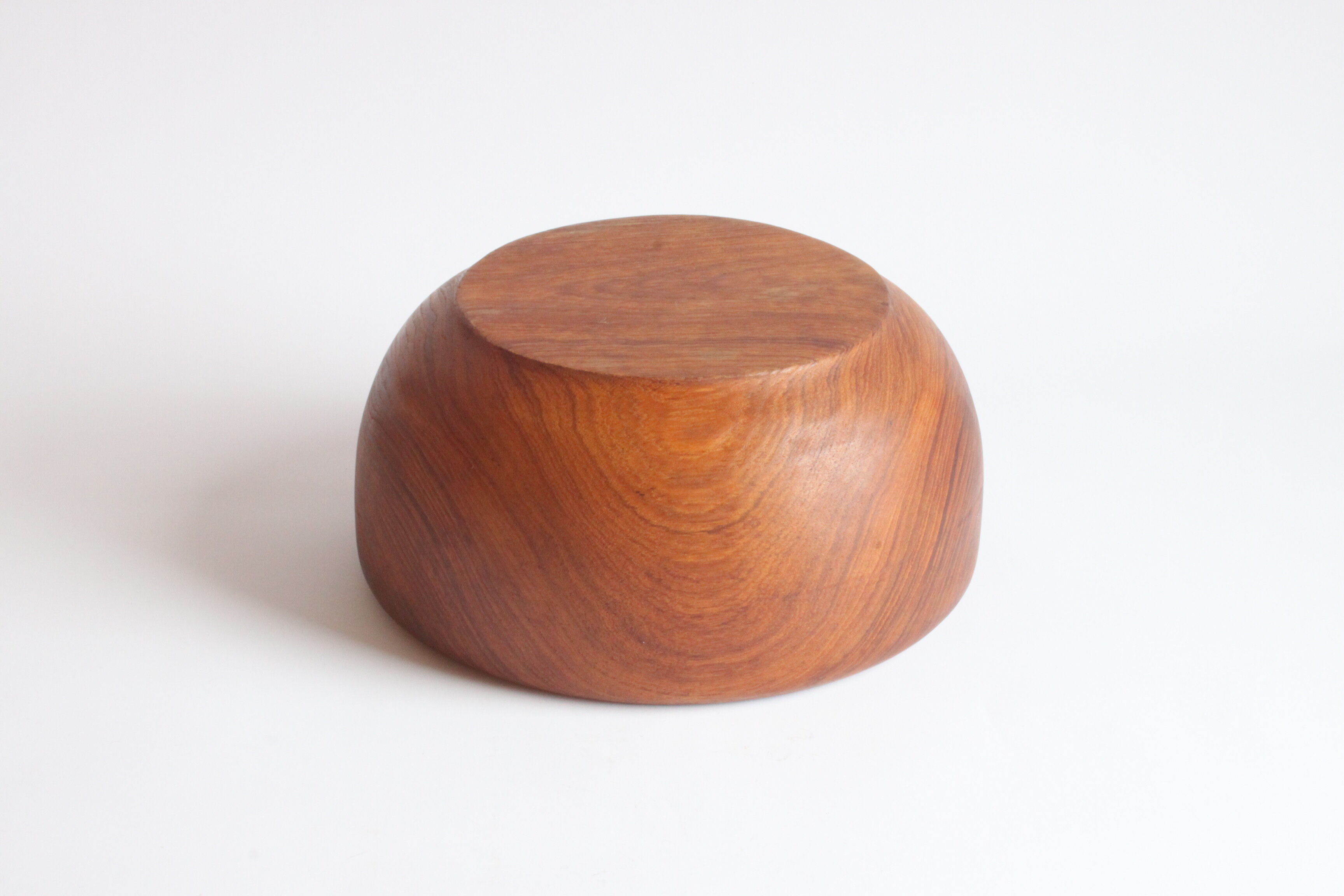 Solid teak wooden bowl and salad spoons, 1960