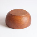 Solid teak wooden bowl and salad spoons, 1960