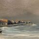 Old painting, landscape by the sea, XX century