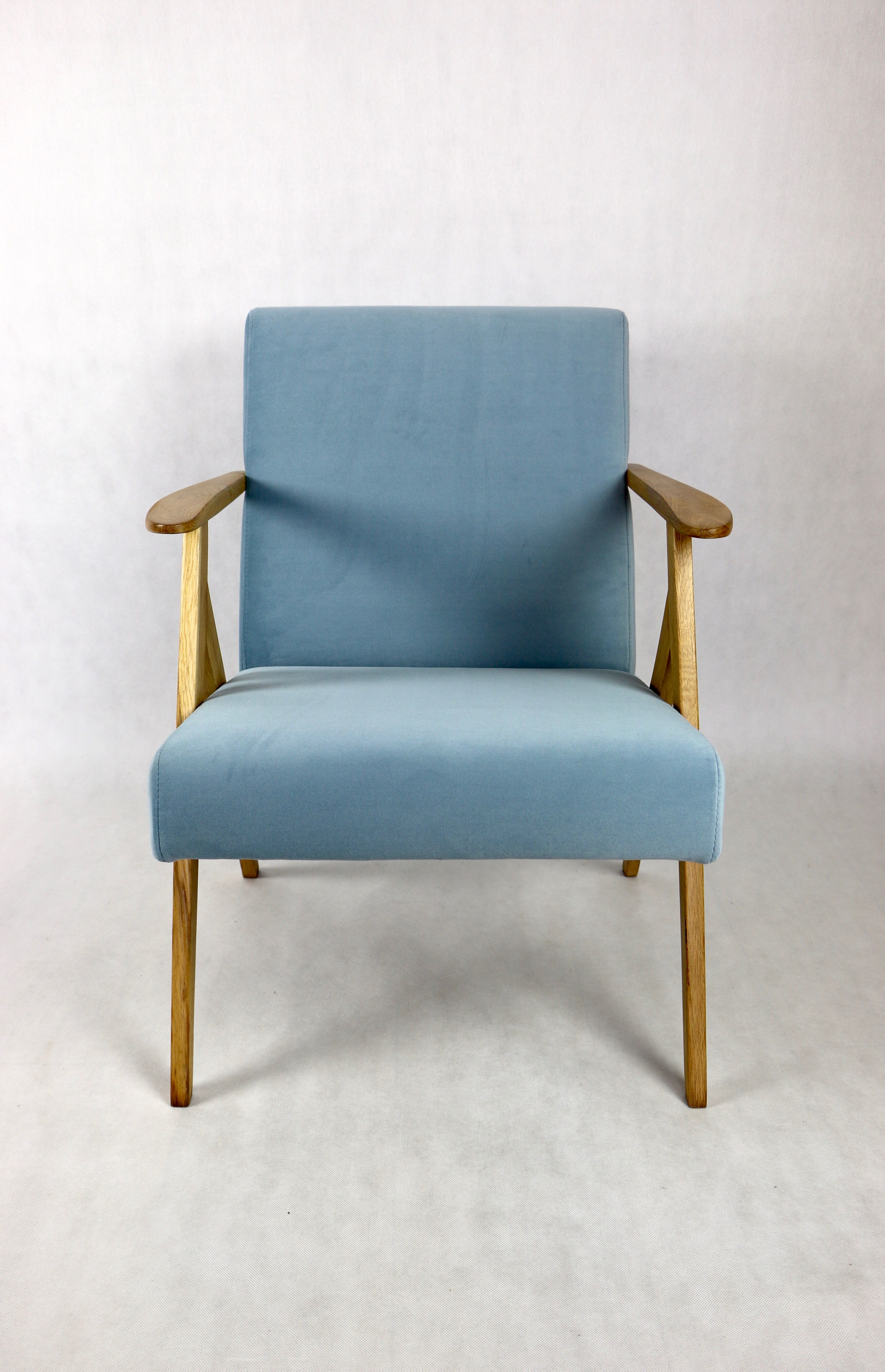 Vintage armchair in light blue, 1970s