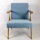 Vintage armchair in light blue, 1970s