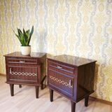 Pair of Vintage Wooden Nightstands: Mid-Century Modern Bedside Tables