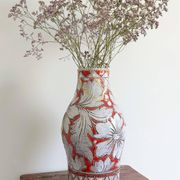 Large Fratelli Fanciullacci Sgraffito Ceramic Vase, Restored Kintsugi-Style