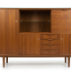 Buffet haut, meuble bar en teck, années 1960