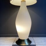 Glass floor lamp with large off-white shade 1960s