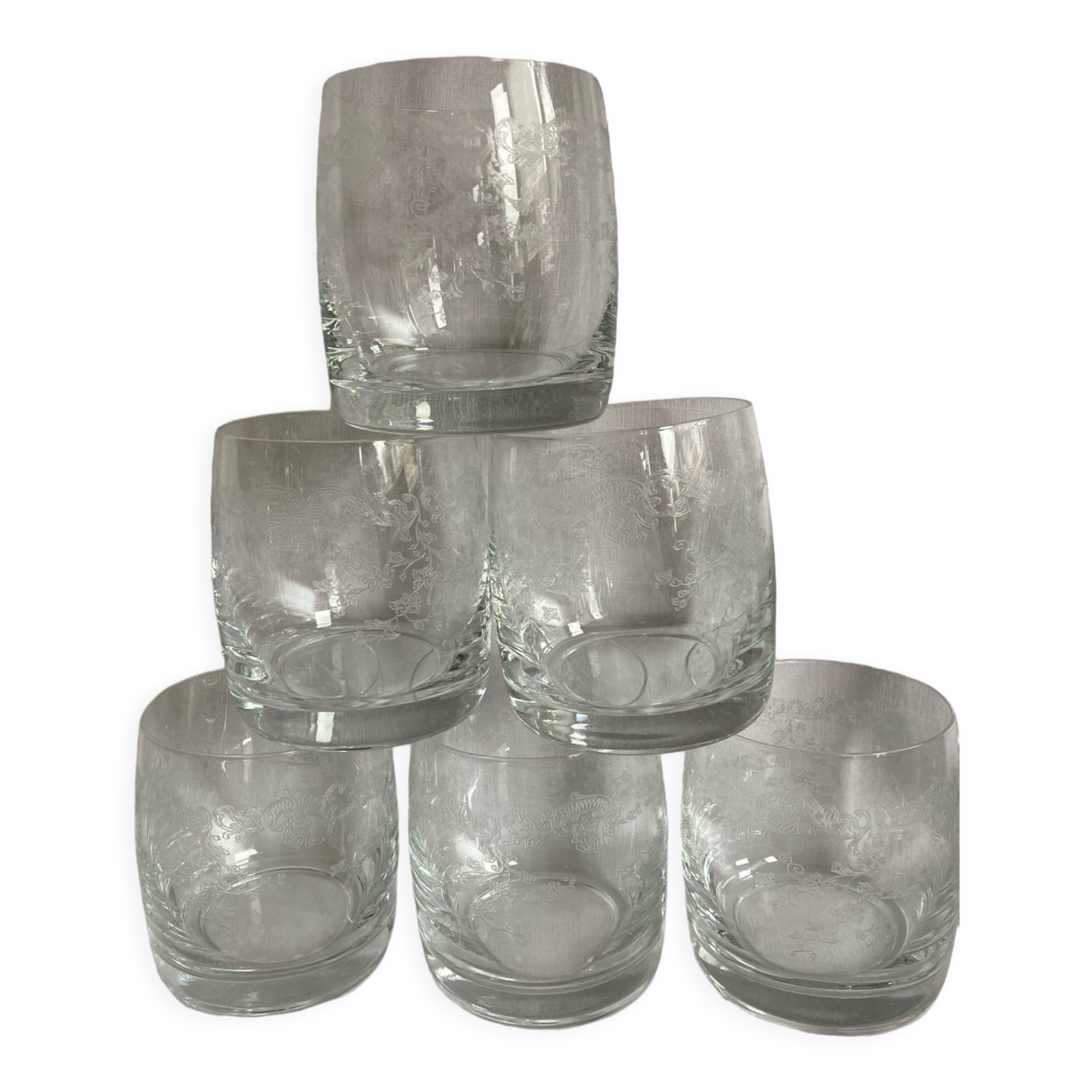 Engraved crystal glasses