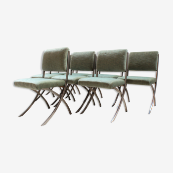 Series of eight vintage chairs, Paul Legeard