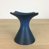 Modernist candle holder in blue ceramic