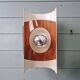 Pair of Space Age wall lights, white lacquered metal and smoked plexiglass
