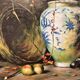 Petite huile sur panneau , nature morte début XXe.