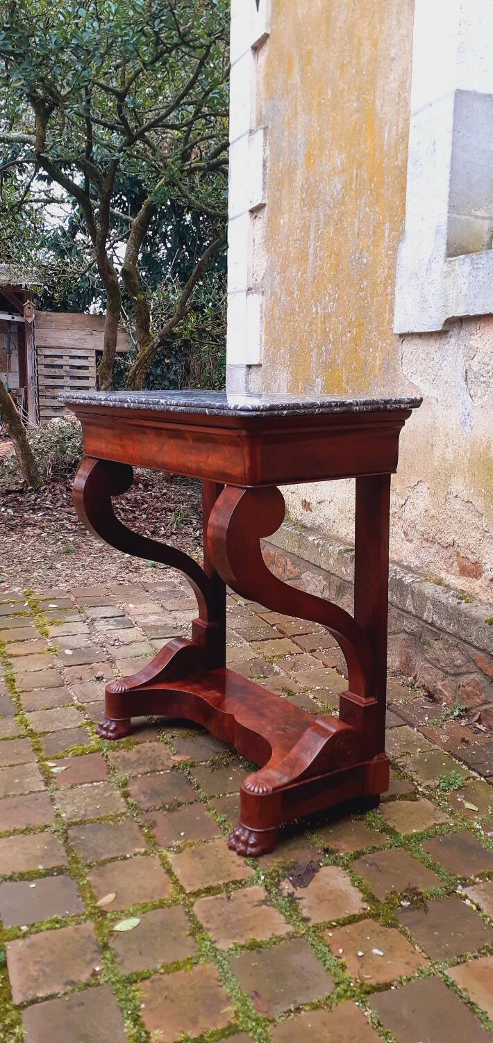 Console XIX Ème D'époque Restauration En Acajou