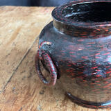 Vintage Japanese woven bamboo vase