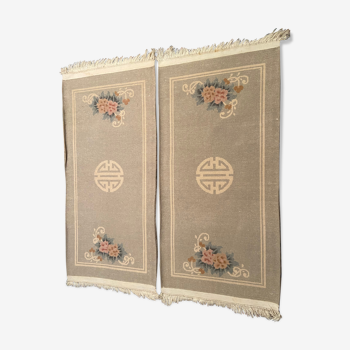 Pair of Chinese rugs Canton China 159x70cm
