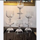 Large crystal beer or dessert glasses, 2 heights
