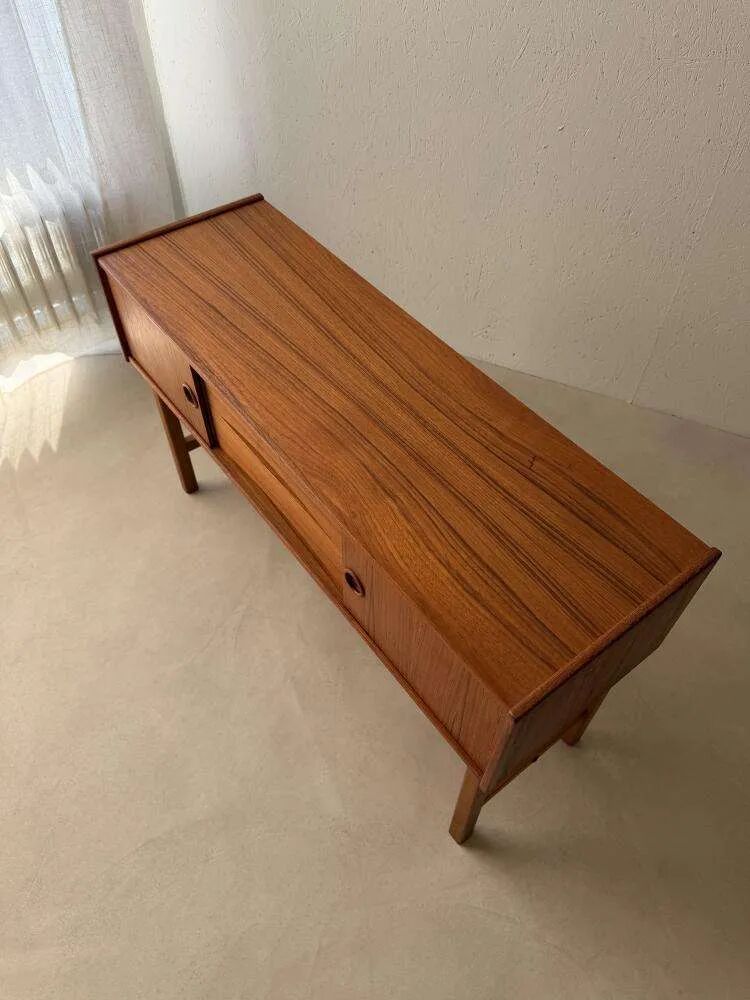 Scandinavian teak sideboard 1960s compact Danish design cabinet