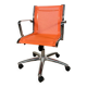 Designer office chair - Orange mesh and chrome base