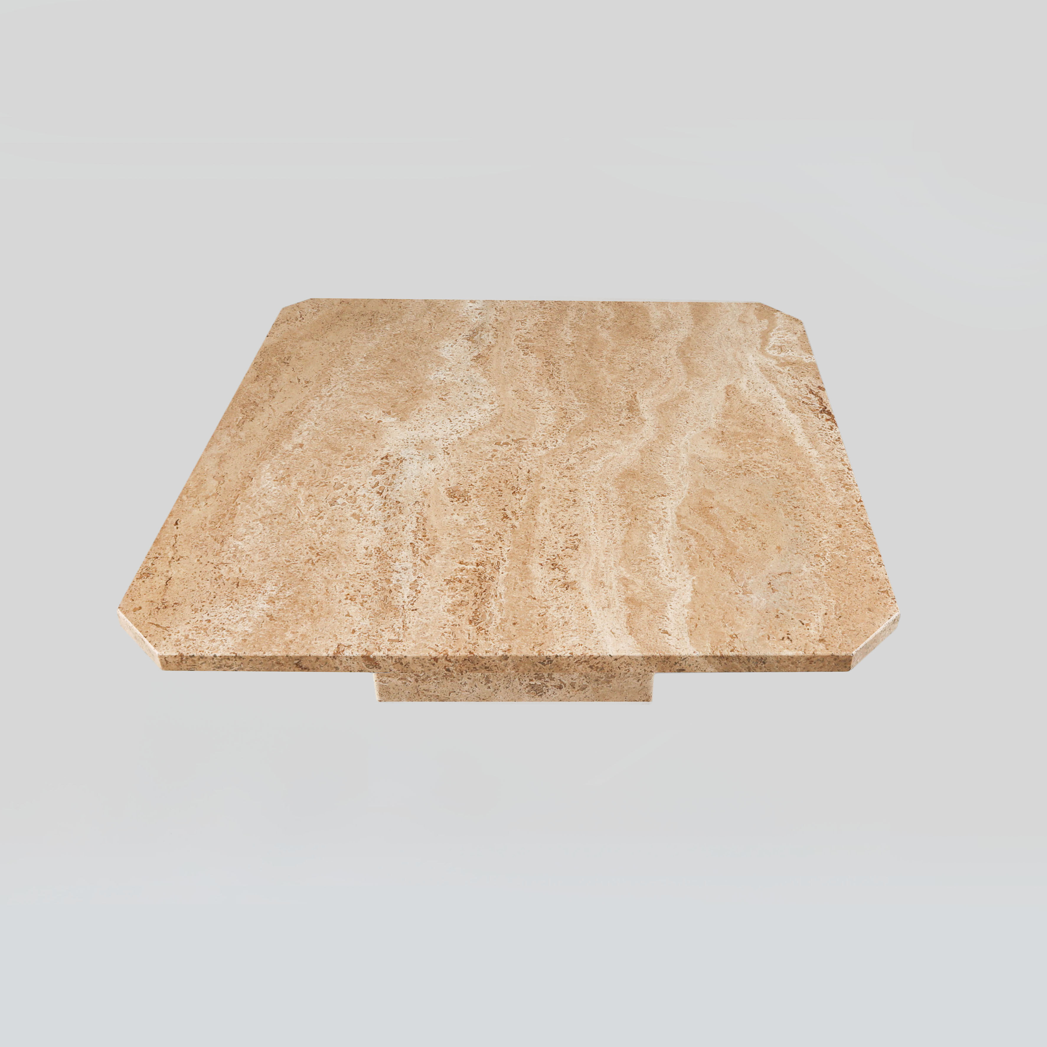 Mid Century brown travertine coffee table