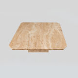 Mid Century brown travertine coffee table