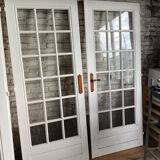 Double porte vitrée ancienne en bois