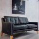 2-seater Scandinavian leather sofa 1970s