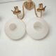 Pair of 60s brass and opaline sconces