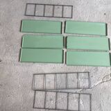Double metal string shelf - 6 shelves, 3 uprights - vintage 1960