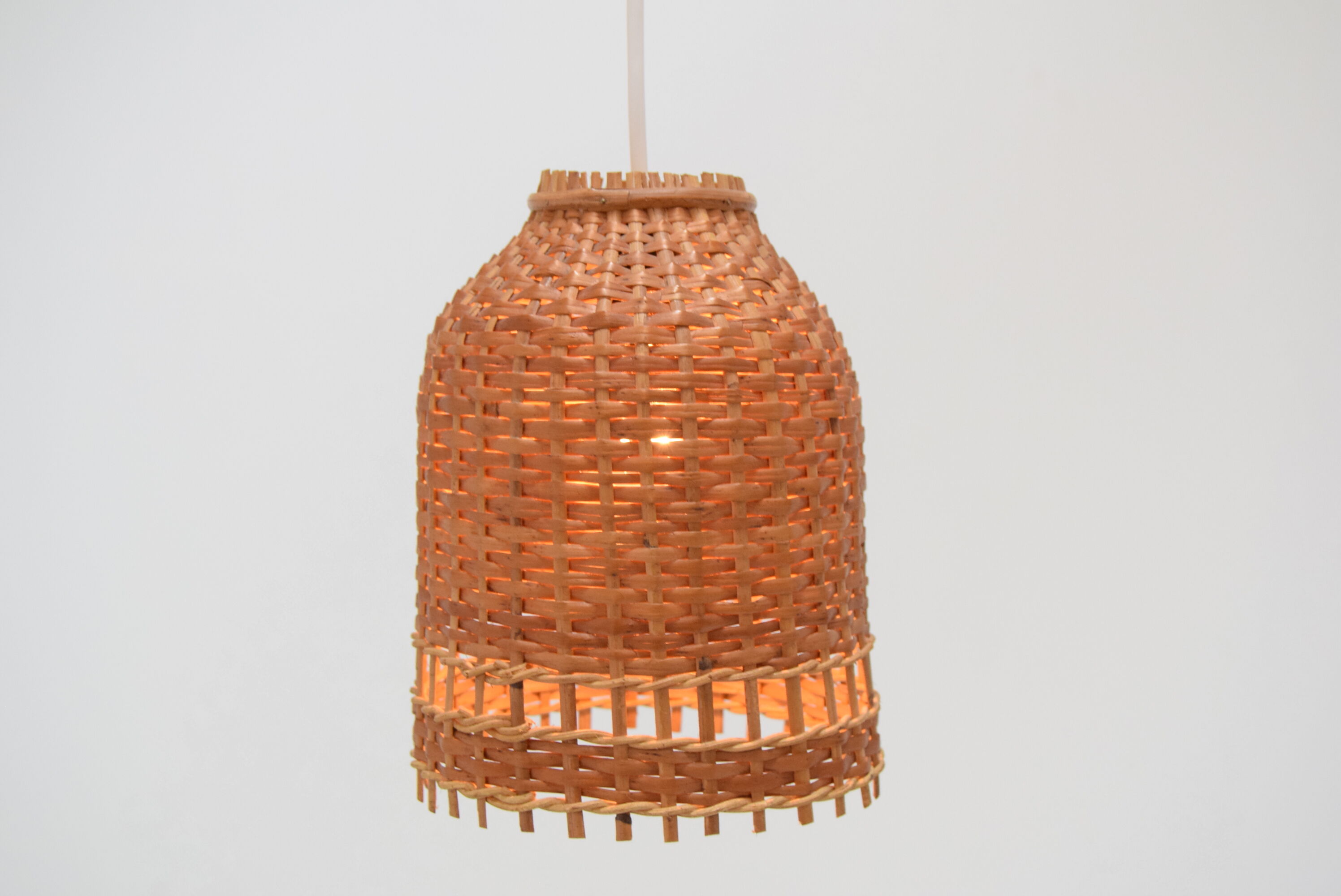 Mid-Century  Wicker Pendant from Uluv, 1960´s