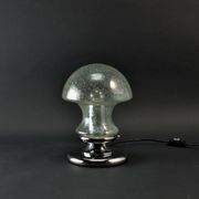 Mid-Century Chrome and Glass Mushroom Table Lamp by Baum Leuchten, 1970s
