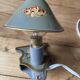 Small bedside lamp with clip, vintage painted flowers