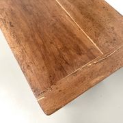 Farm table, old solid oak dough trough, France, around 1920.