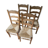 4 chaises en paille