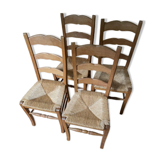 4 chaises en paille