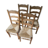 4 chaises en paille