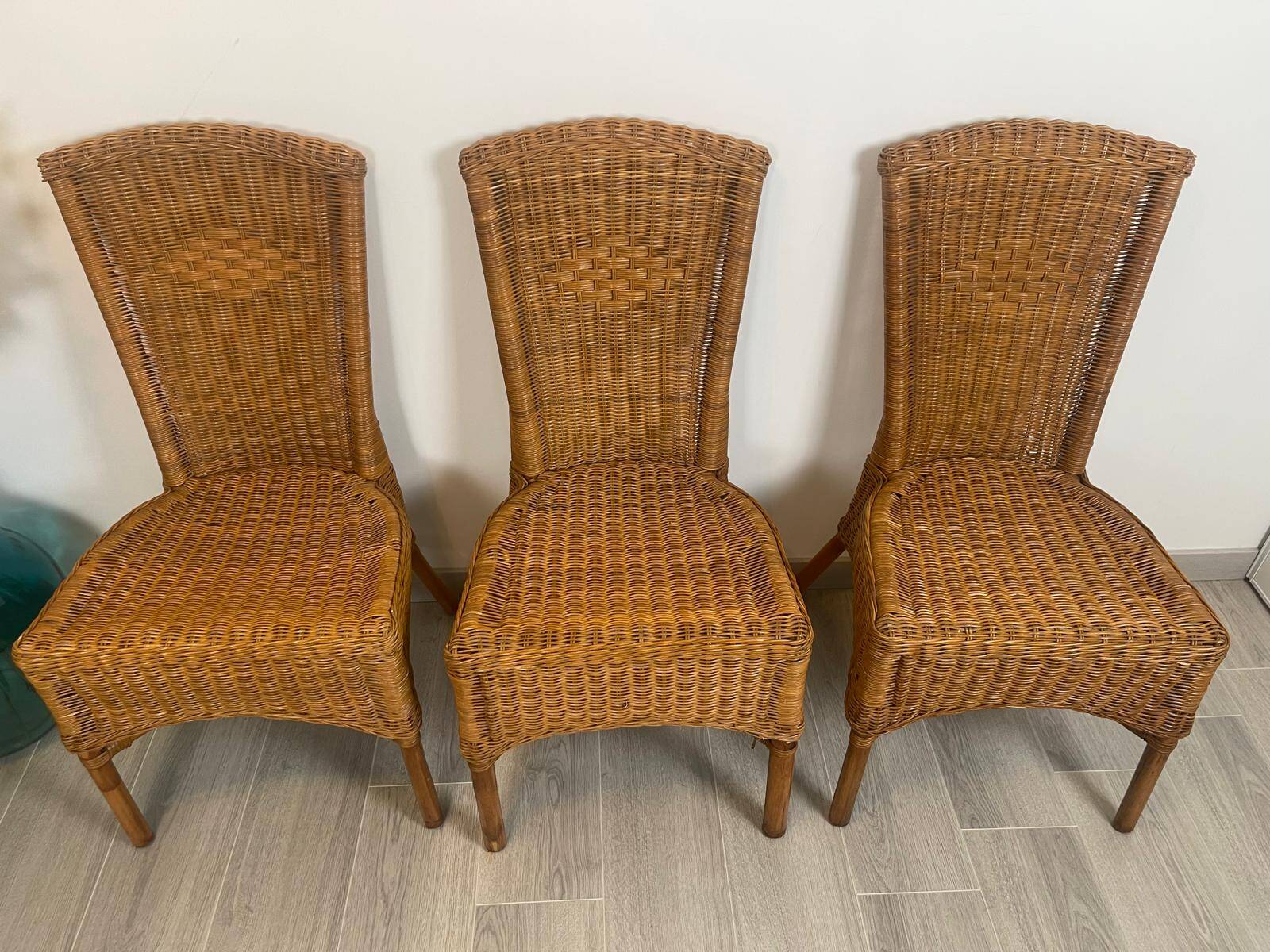 Vintage Rattan Lounge Chair (3 available)
