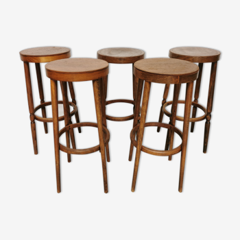 Set de 5 tabourets vintage de bar Baumann